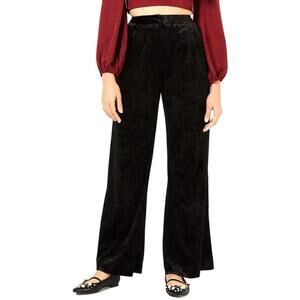 Leyden Womens Velvet Wide-Leg Pants Size M